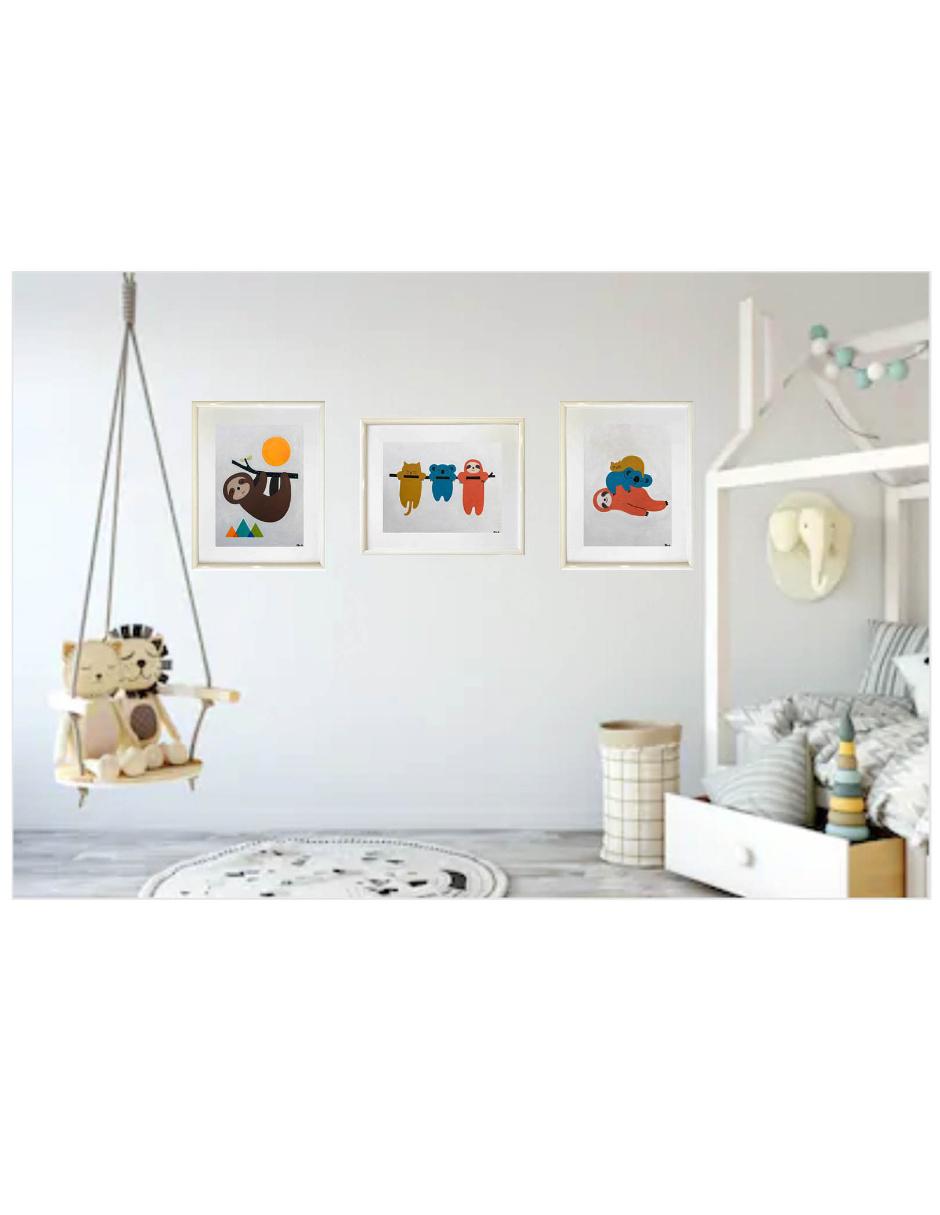 Cuadro de 3 Pinturas Infantiles Colección Babyart técnica acrílico 5