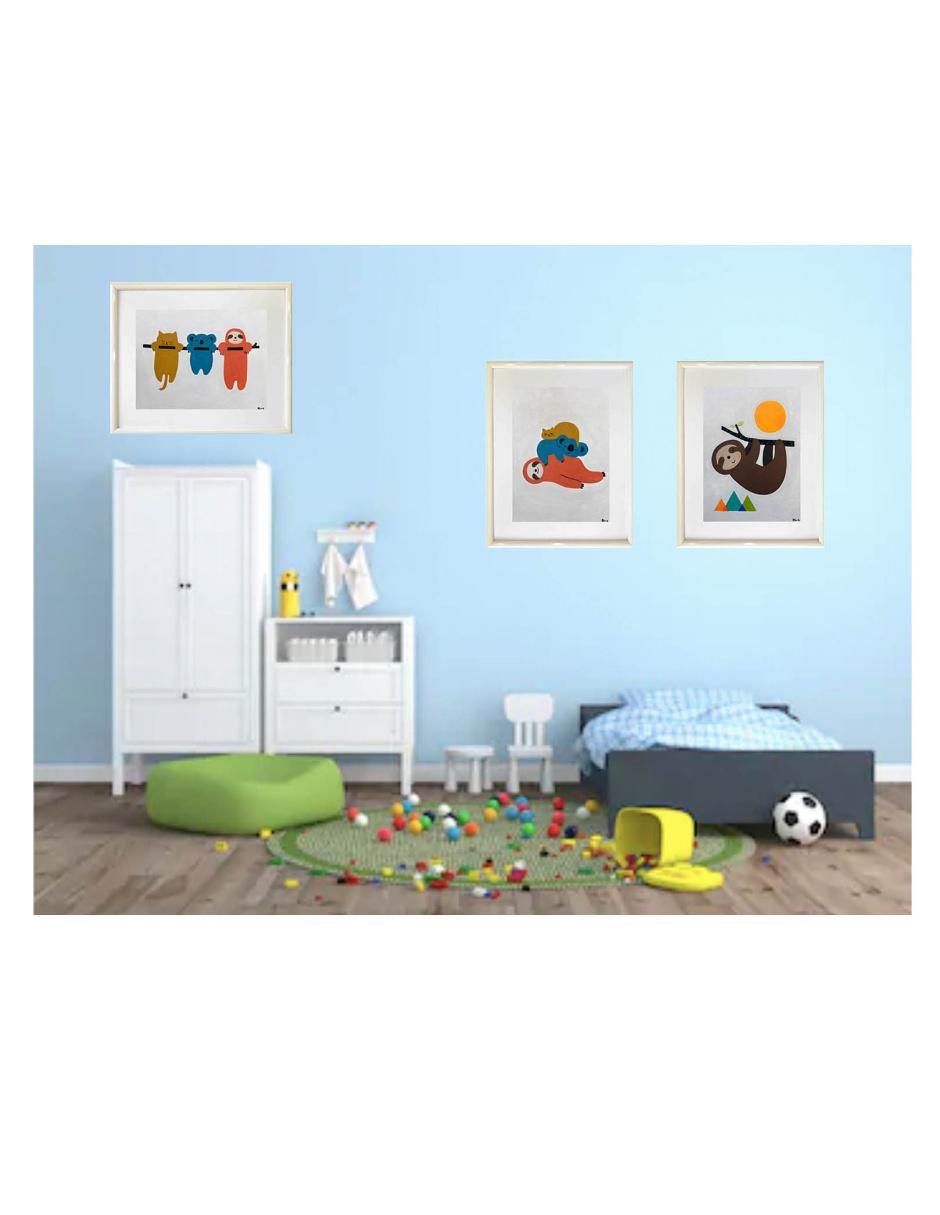Cuadro de 3 Pinturas Infantiles Colección Babyart técnica acrílico 6