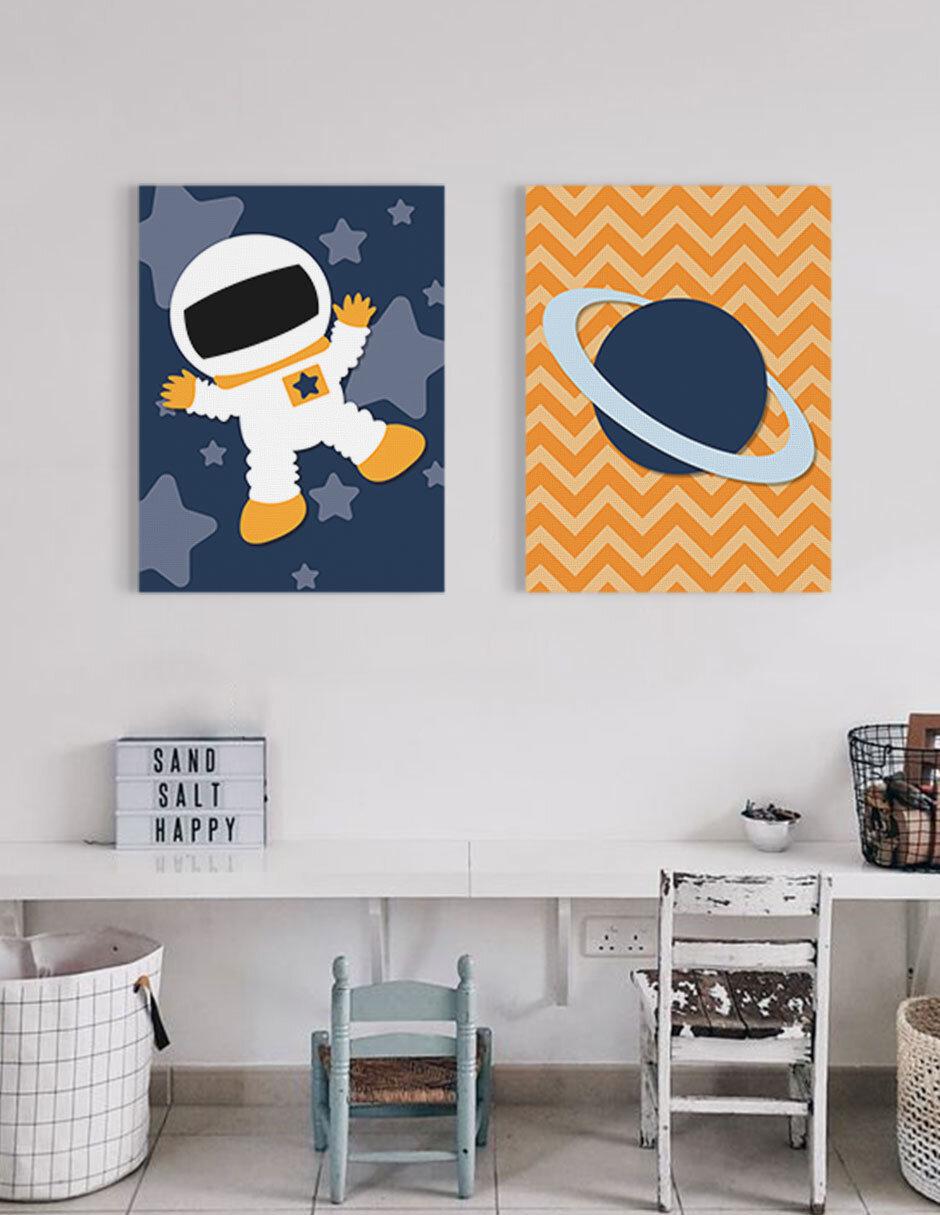 Set litografías Space Planetastronaut técnica Impresión