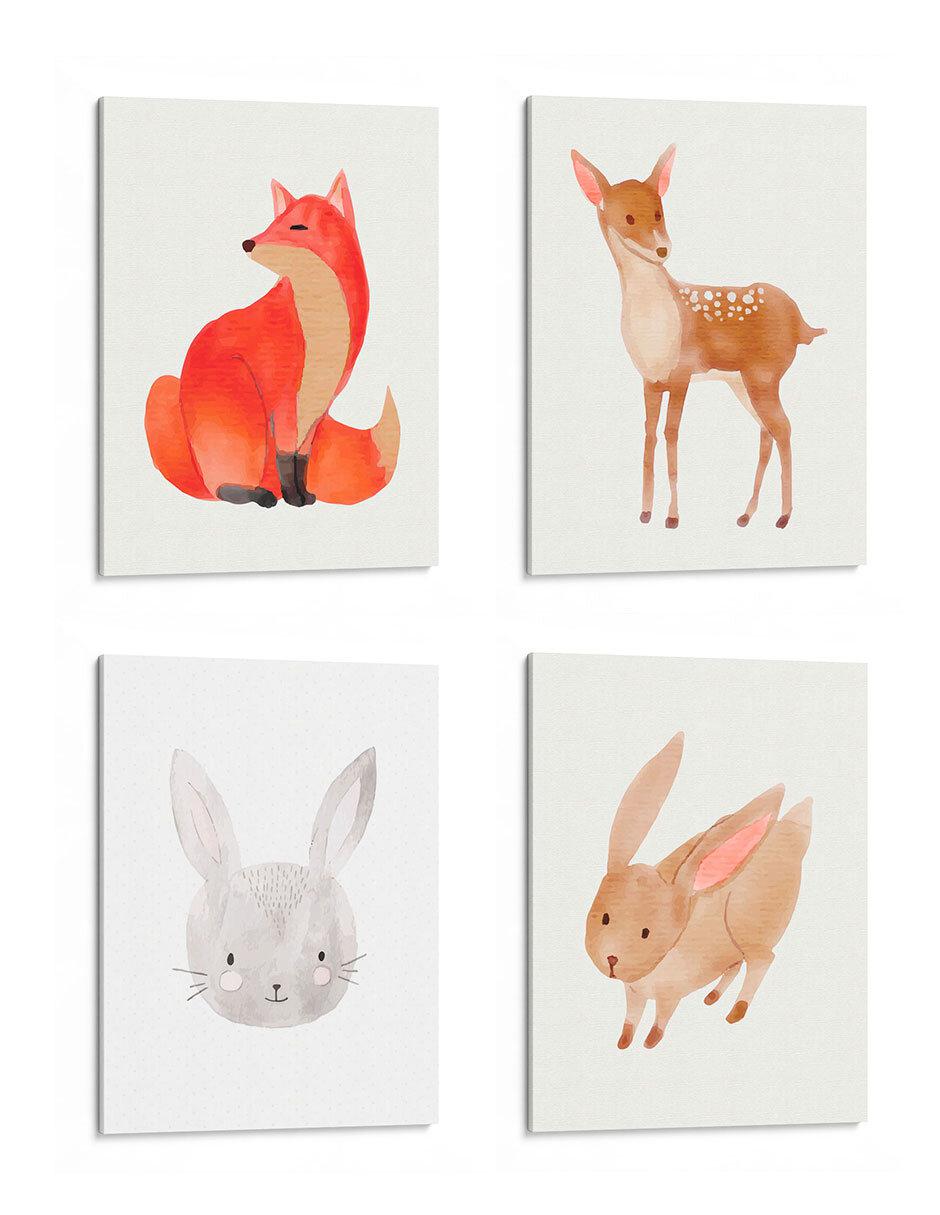 Set litografías Animales en Acuarela técnica Impresión 1