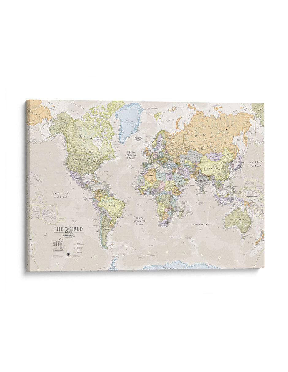 Litografía Mapa Del Mundo Clásico técnica Impresión