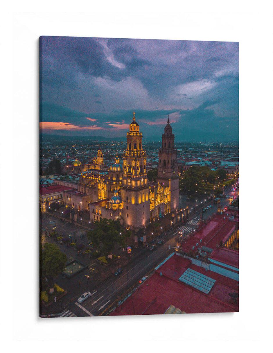 Litografía Catedral de Morelia técnica Impresión