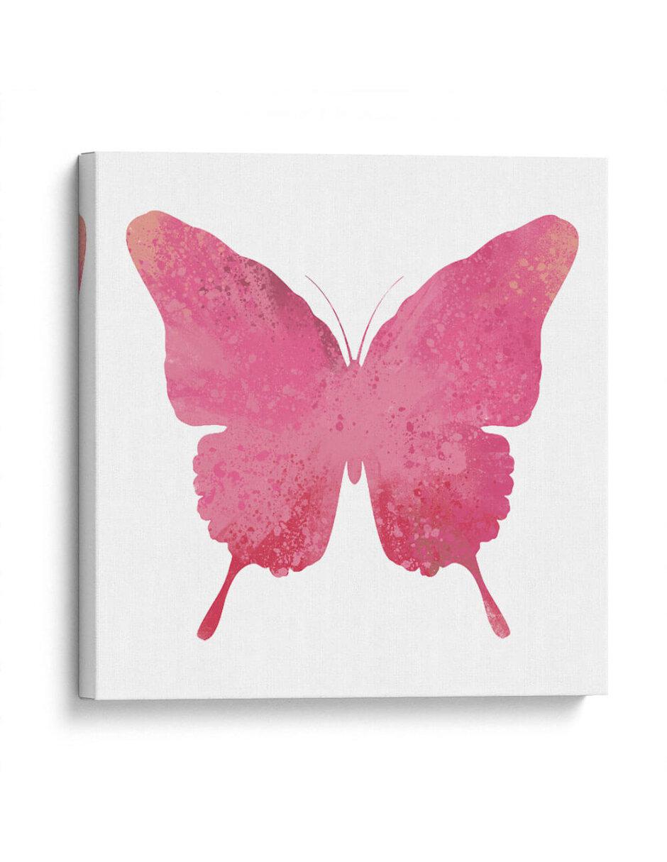 Litografía Mariposa Rosa técnica Impresión Litografía Mariposa Rosa técnica Impresión
