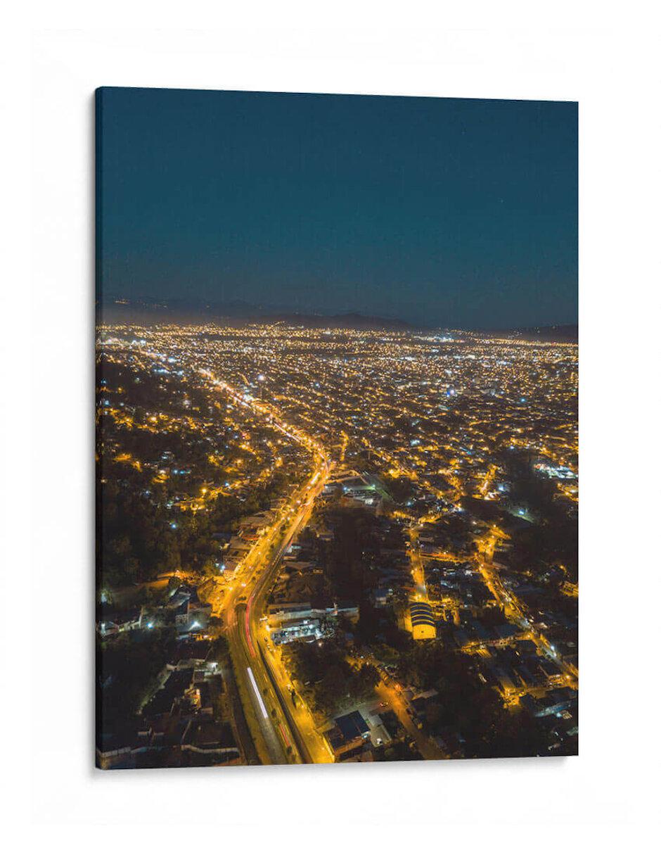 Litografía Uruapan De Noche Michoacán técnica Impresión