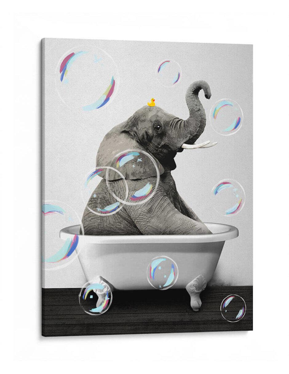Litografía Elephant Bath Color técnica Impresión