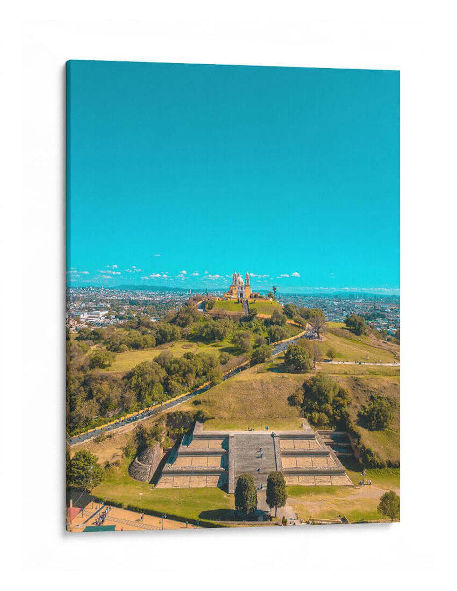 Litografía Pirámide de Cholula técnica Impresión Litografía Pirámide de Cholula técnica Impresión