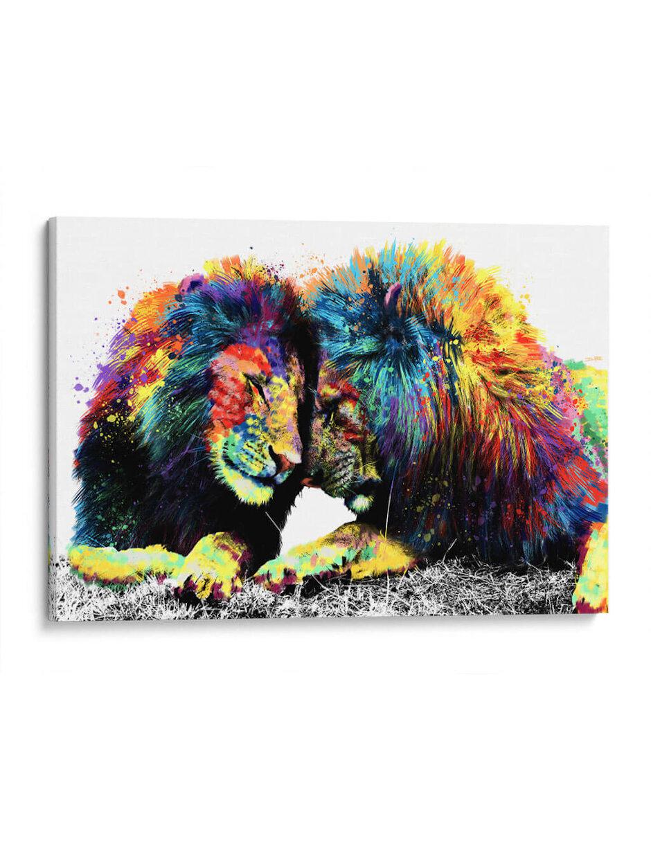 Litografía Familia de Leones Colorido técnica Impresión 1