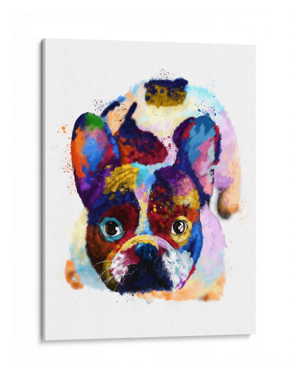 Litografía Canvas Lab French Bulldog Colorido