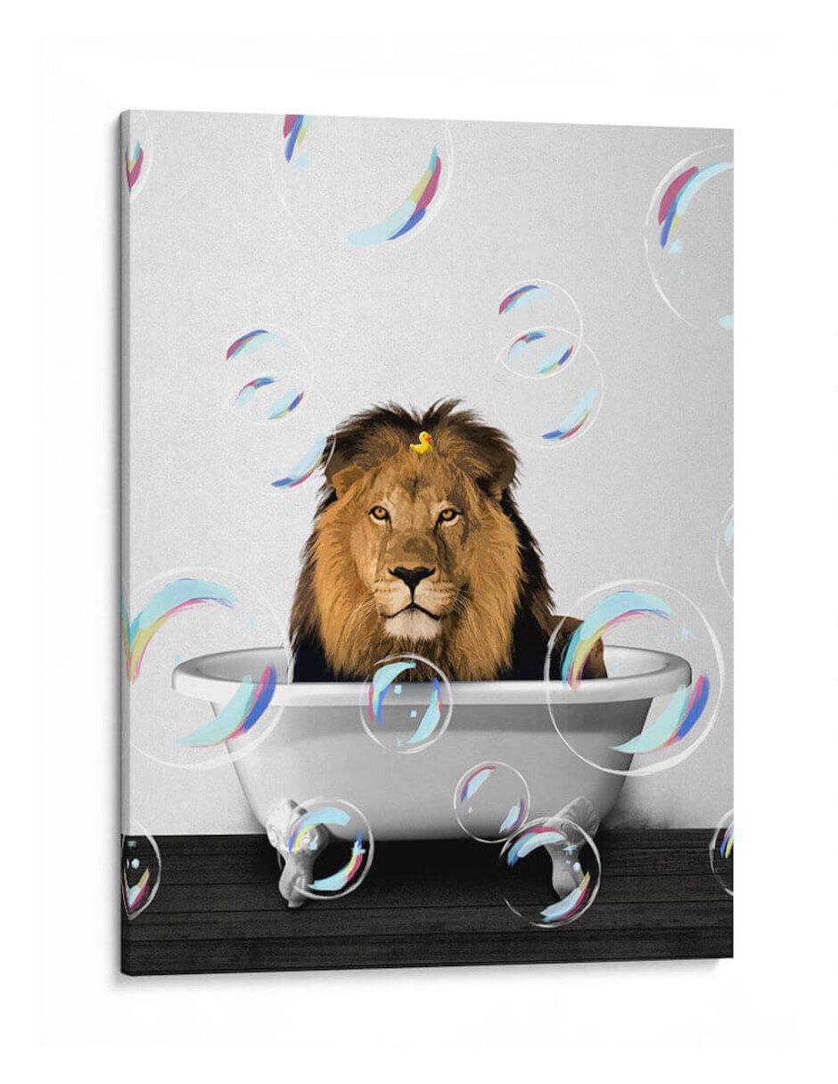 Litografía Lion Bath Color