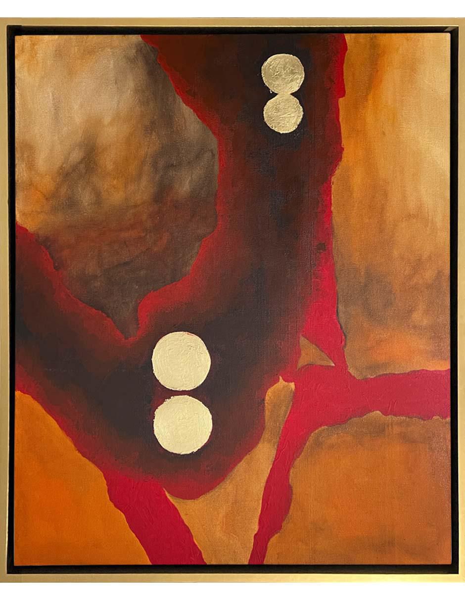 Pintura de 4 Vistas Hecha A Mano Abstracta técnica mixta 3