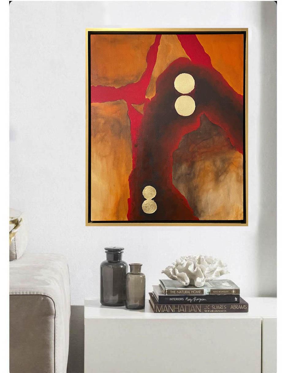 Pintura de 4 Vistas Hecha A Mano Abstracta técnica mixta 5