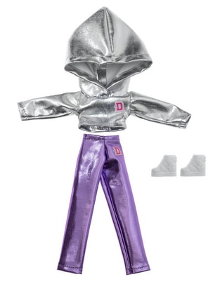 Ropa y accesorio de muñeca Conjunto athleisure metálico Distroller Neonato