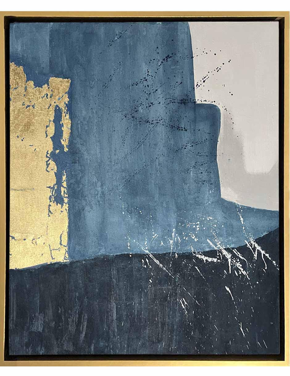 Pintura de 4 Vistas Con Hoja de Oro técnica mixta 3
