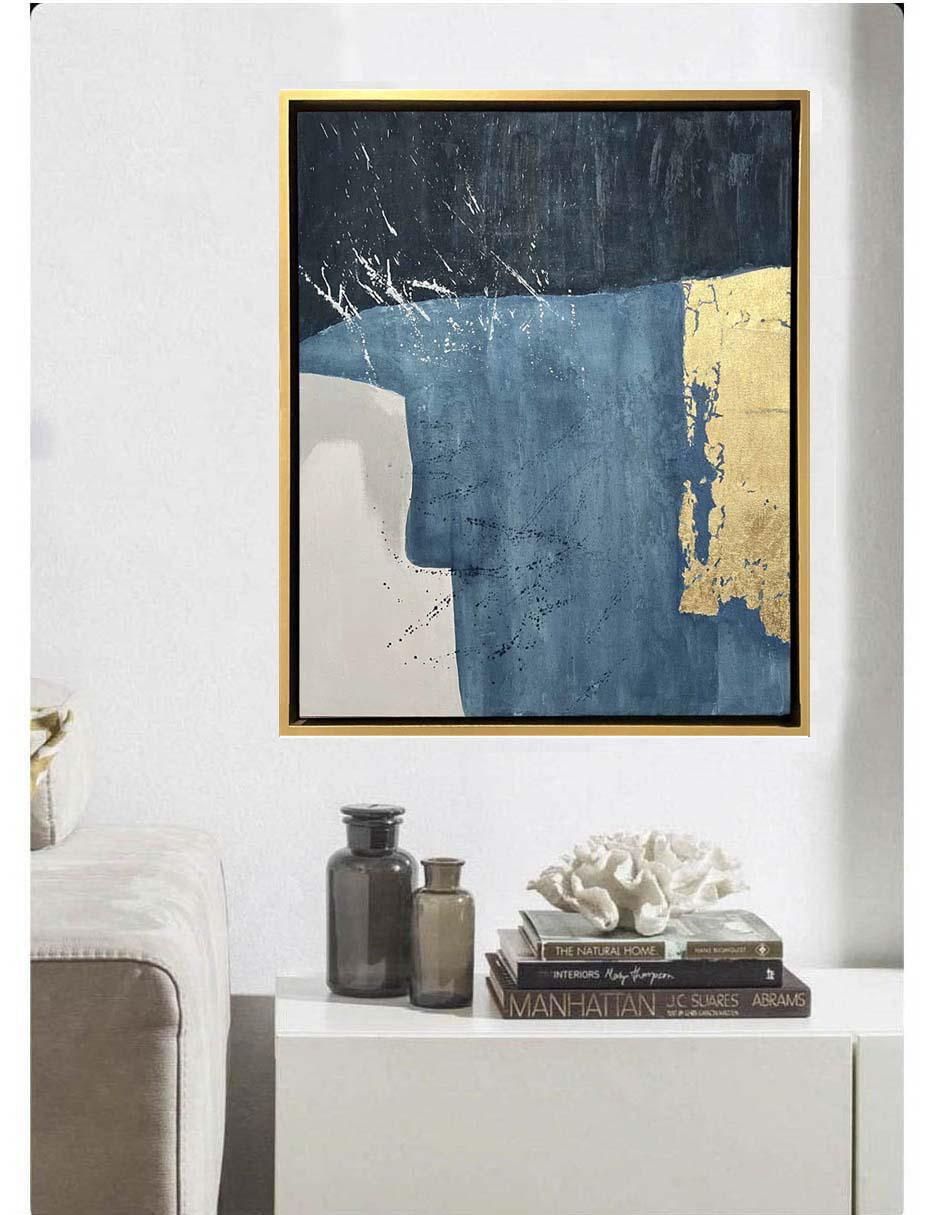 Pintura de 4 Vistas Con Hoja de Oro técnica mixta 5