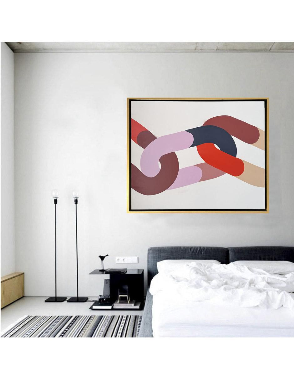 Pintura de 4 Vistas Abstracta Hecha A Mano técnica acrílico 5