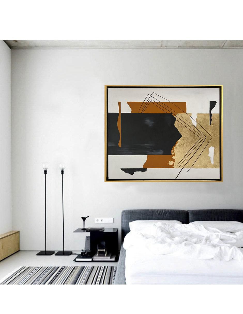 Pintura de 4 Vistas Abstracta Hecha A Mano técnica mixta 6