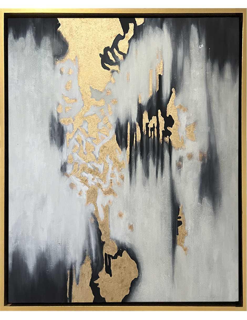 Pintura Lluvia de oro técnica mixta Lune Art Gallery
