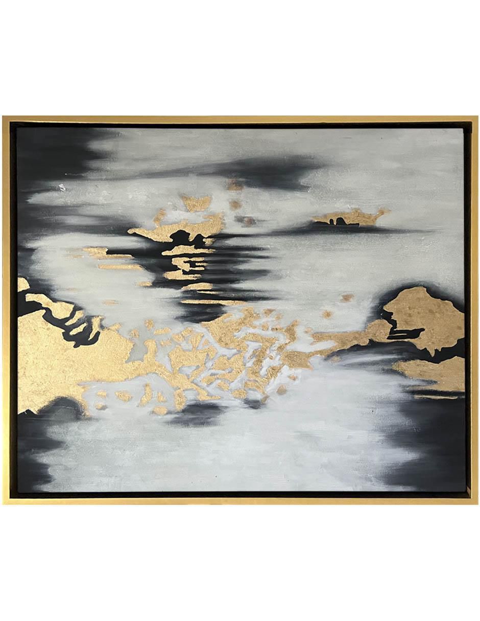 Pintura Lluvia de oro técnica mixta Lune Art Gallery