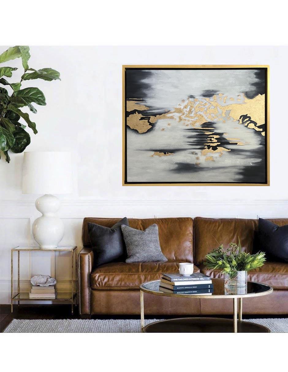 Pintura Lluvia de oro técnica mixta Lune Art Gallery