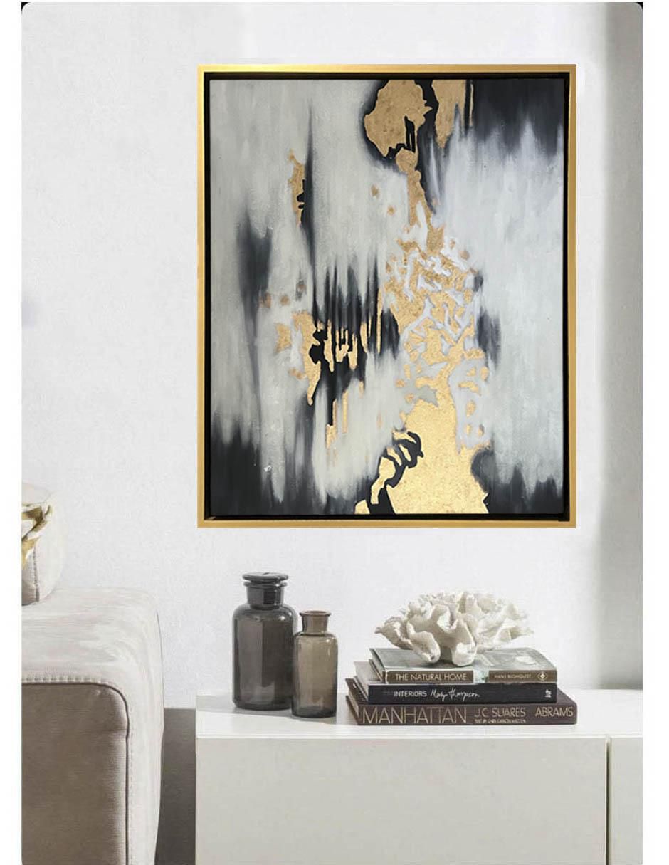 Pintura Lluvia de oro técnica mixta Lune Art Gallery