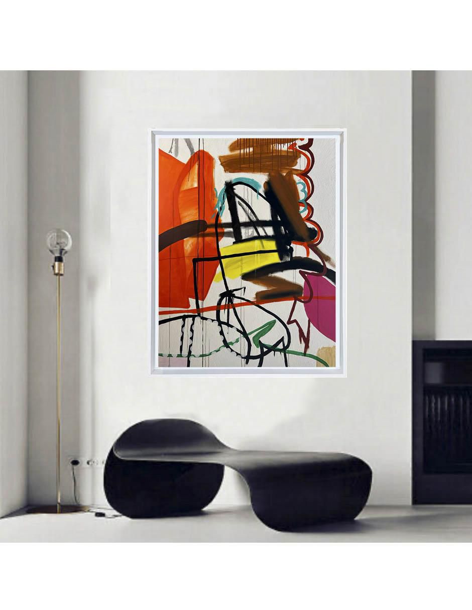Pintura Abstracta De 4 Vistas Elaborada Totalmente A Mano técnica mixta 5