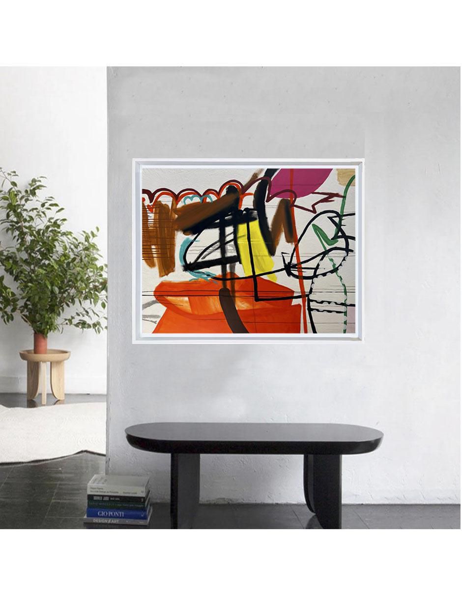 Pintura Abstracta De 4 Vistas Elaborada Totalmente A Mano técnica mixta 6