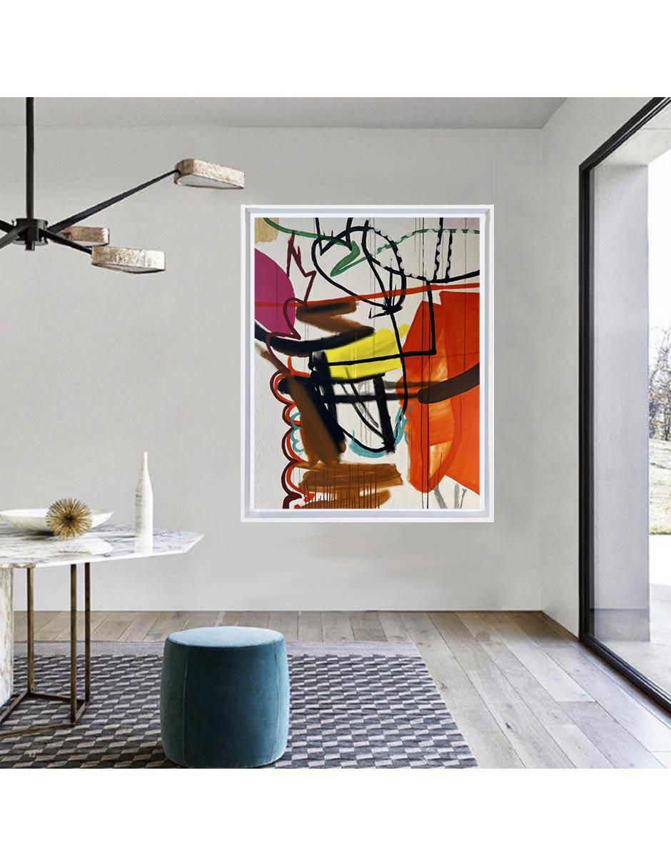 Pintura Abstracta De 4 Vistas Elaborada Totalmente A Mano técnica mixta 7