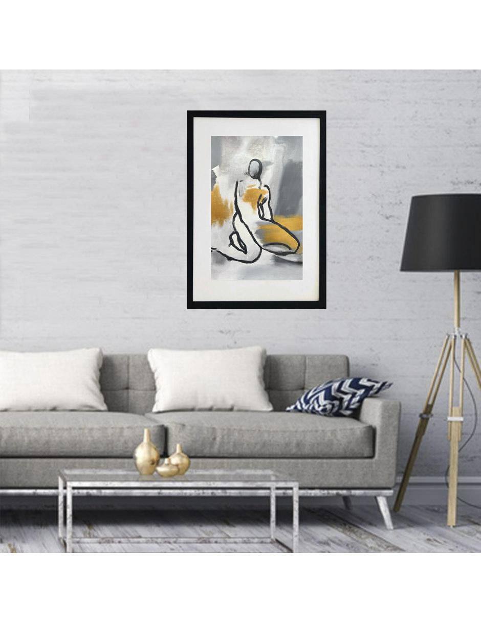 Pintura Doncella técnica mixta 2