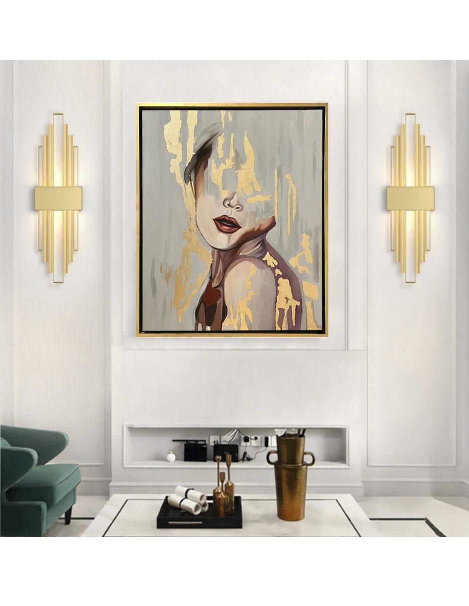 Pintura Mujer de Oro técnica mixta 4