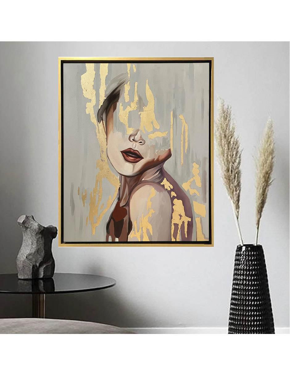 Pintura Mujer de Oro técnica mixta 3