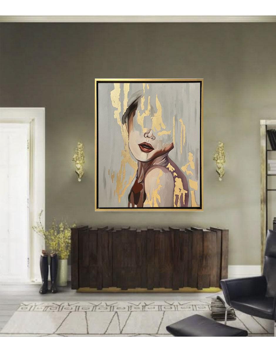 Pintura Mujer de Oro técnica mixta 2