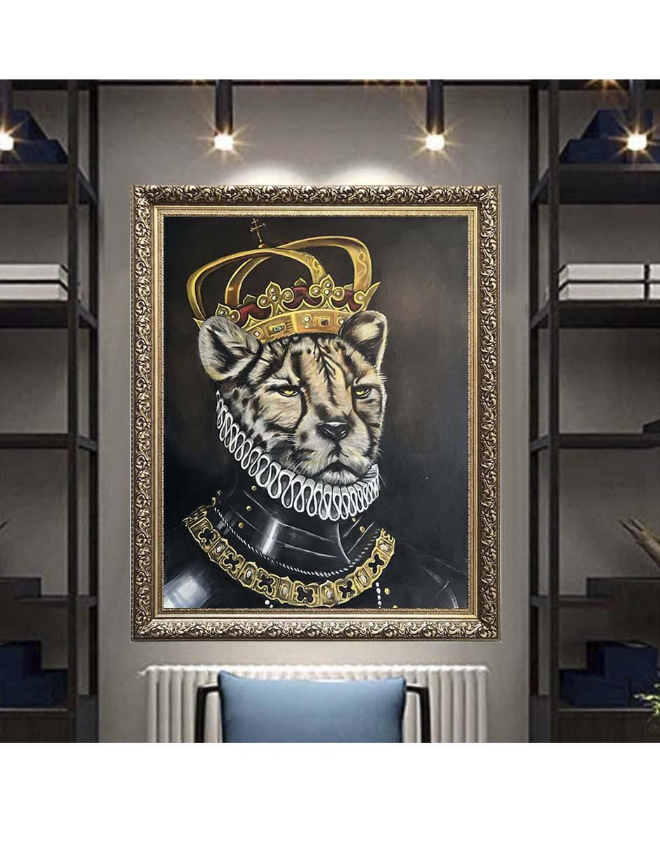 Pintura King Lion técnica óleo 4