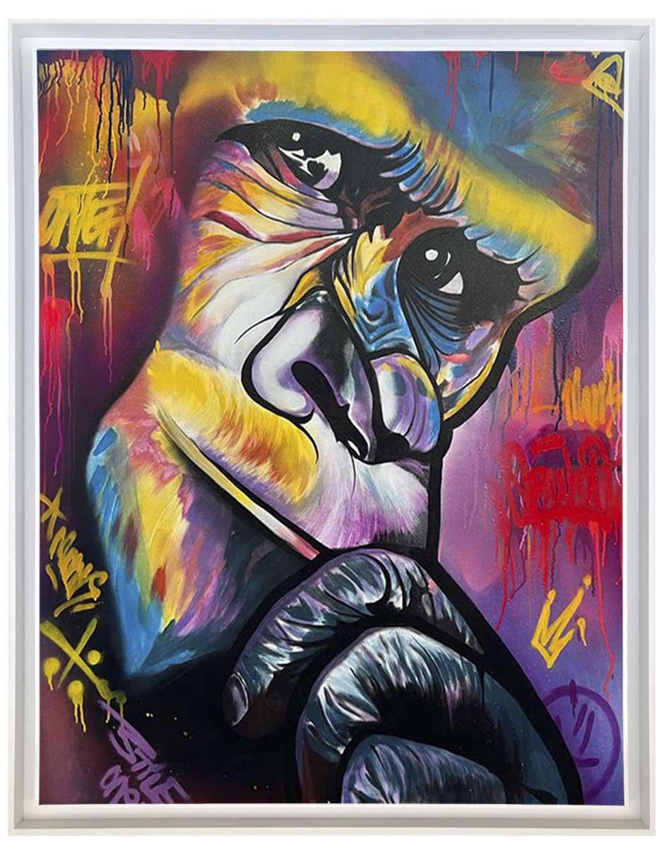 Pintura Gorila técnica mixta AnimalArt Pintura Gorila técnica mixta AnimalArt