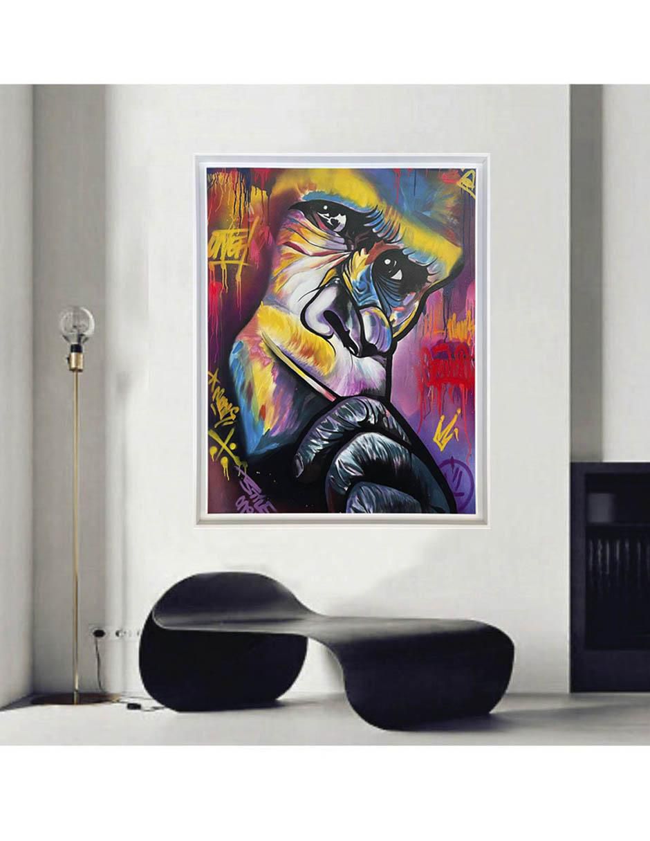 Pintura Gorila técnica mixta AnimalArt 2