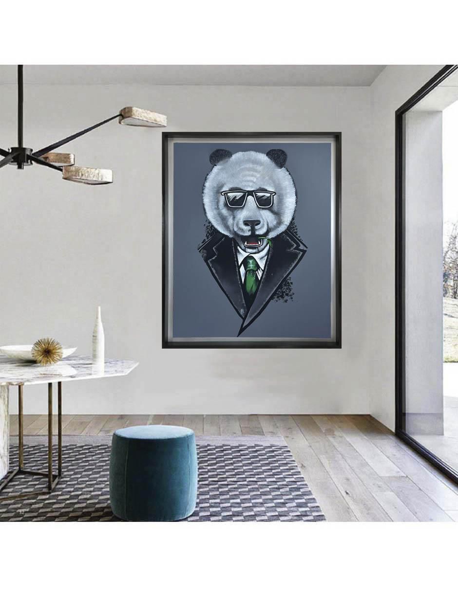 Pintura Mr. Panda técnica mixta MilleniArt 4
