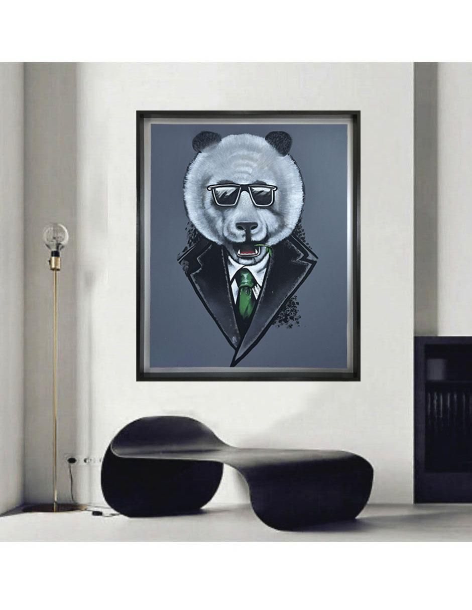 Pintura Mr. Panda técnica mixta MilleniArt 3