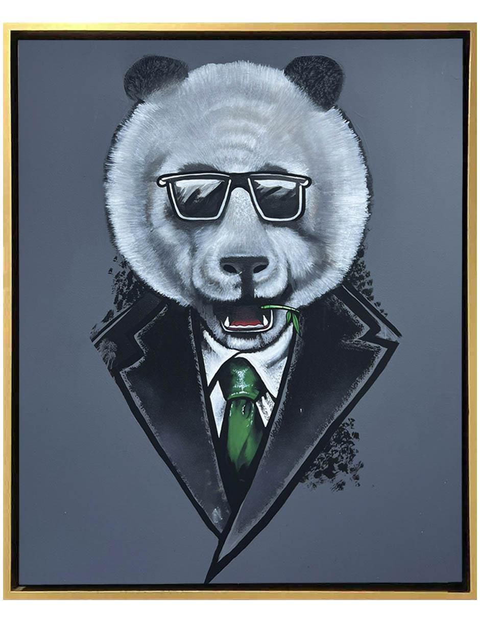 Pintura Mr. Panda técnica mixta Milleniart Pintura Mr. Panda técnica mixta Milleniart