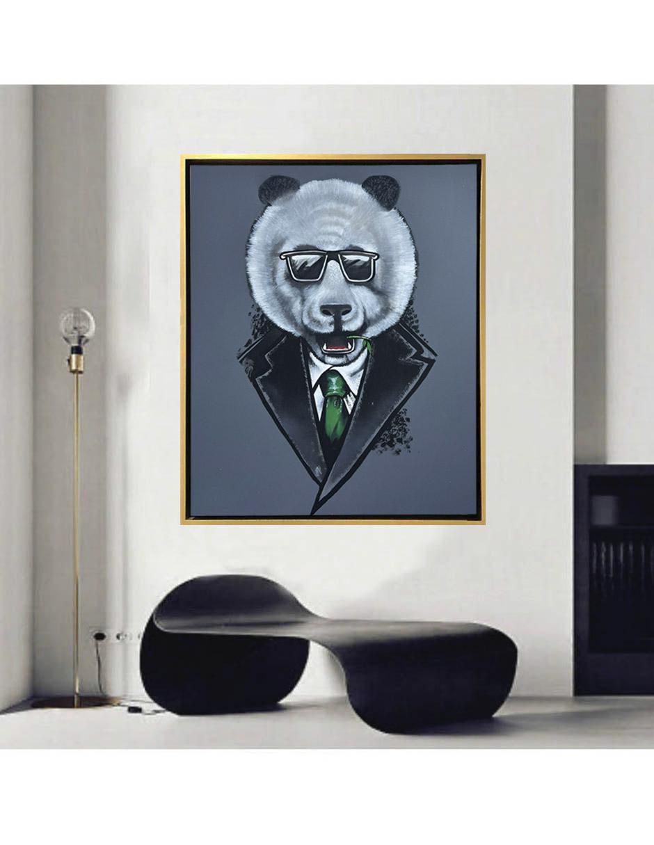Pintura Mr. Panda técnica mixta Milleniart 3