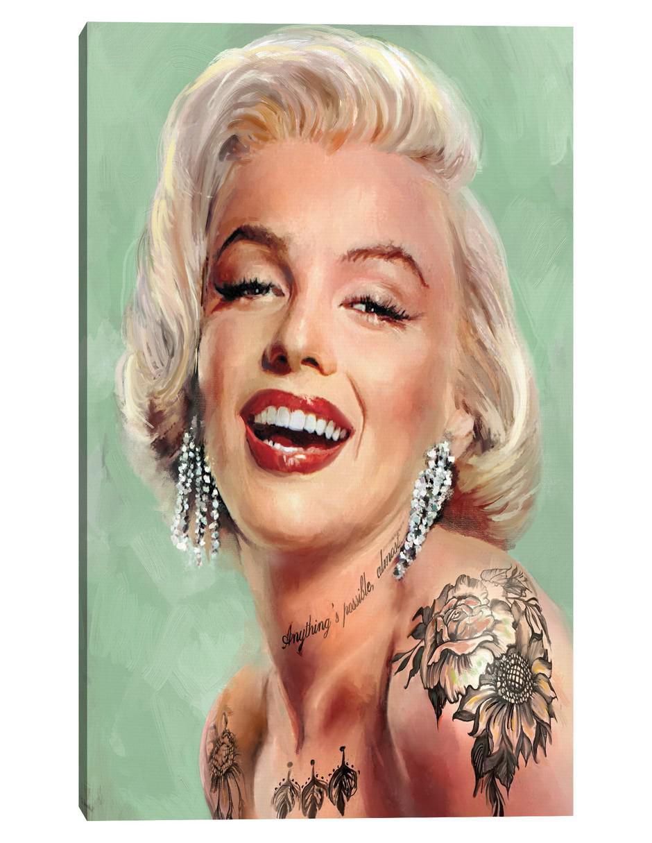 Pintura Marilyn Tatuada técnica mixta Marilyn Tatuada
