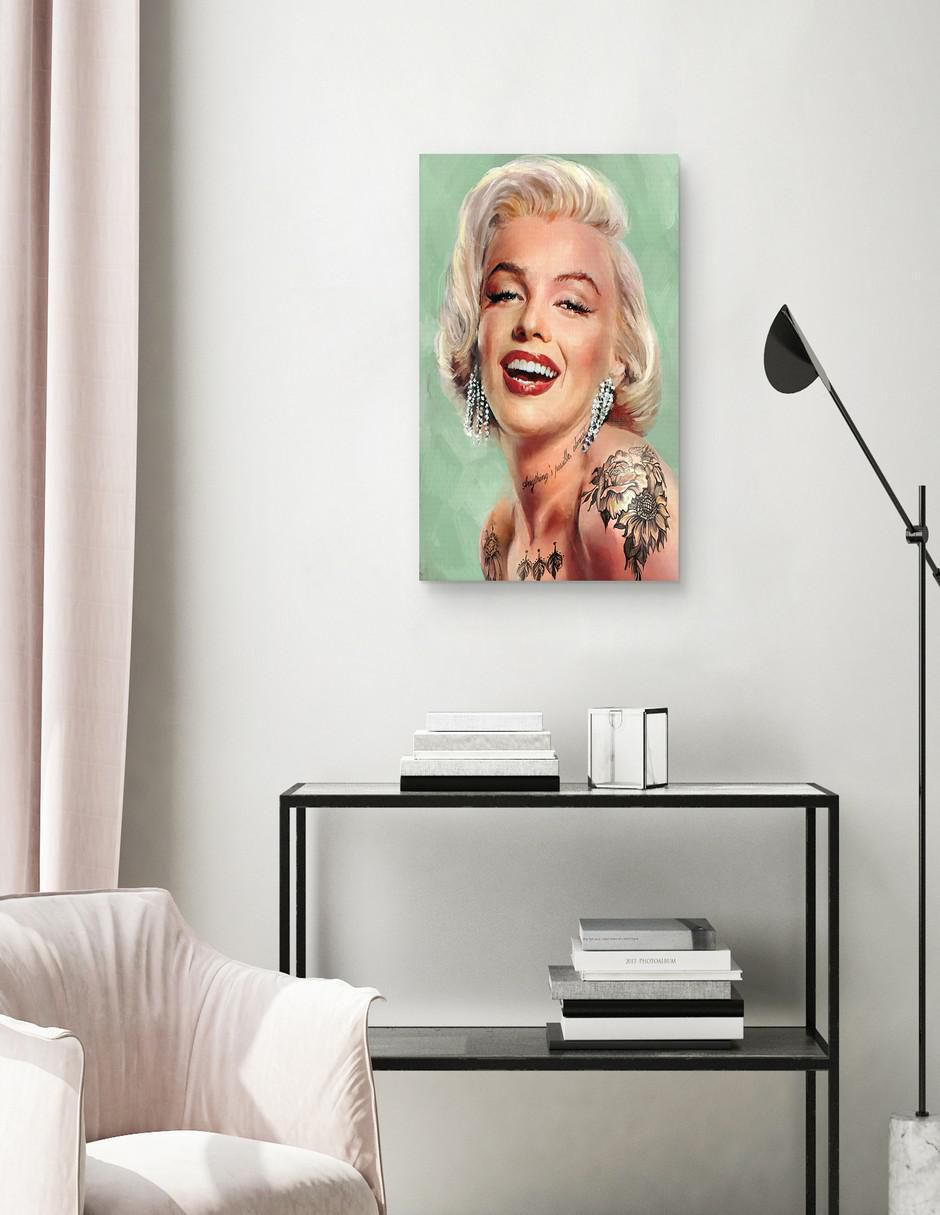 Pintura Marilyn Tatuada técnica mixta Marilyn Tatuada 2