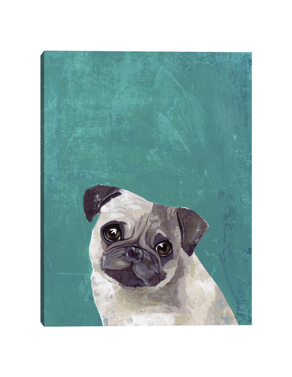 Pintura Cachorro Pug técnica mixta