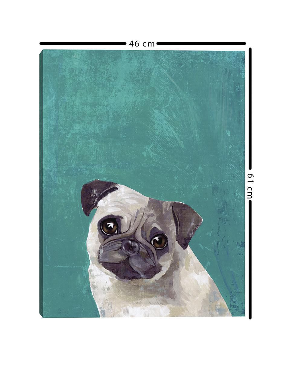 Pintura Cachorro Pug técnica mixta 4