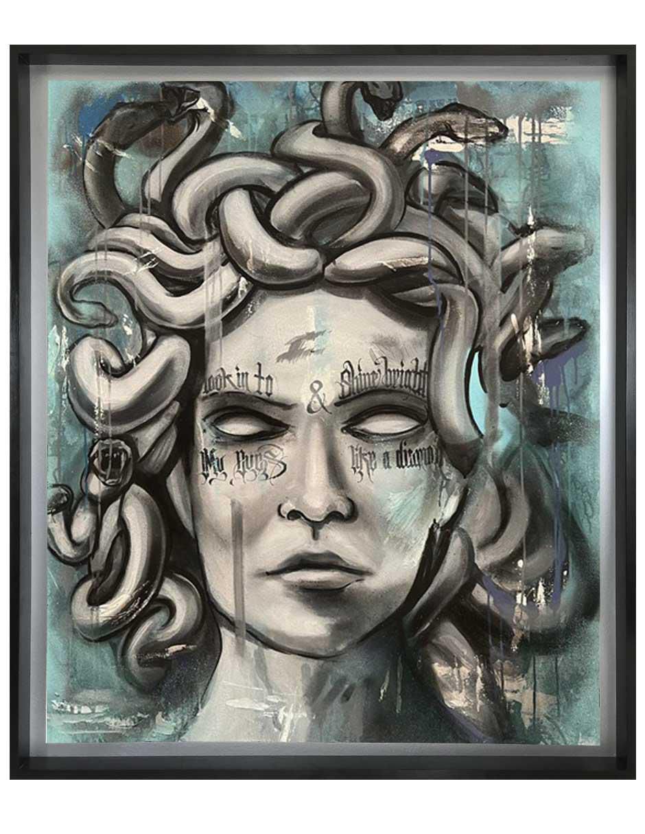 Pintura Medusa técnica mixta Mitología Pintura Medusa técnica mixta Mitología