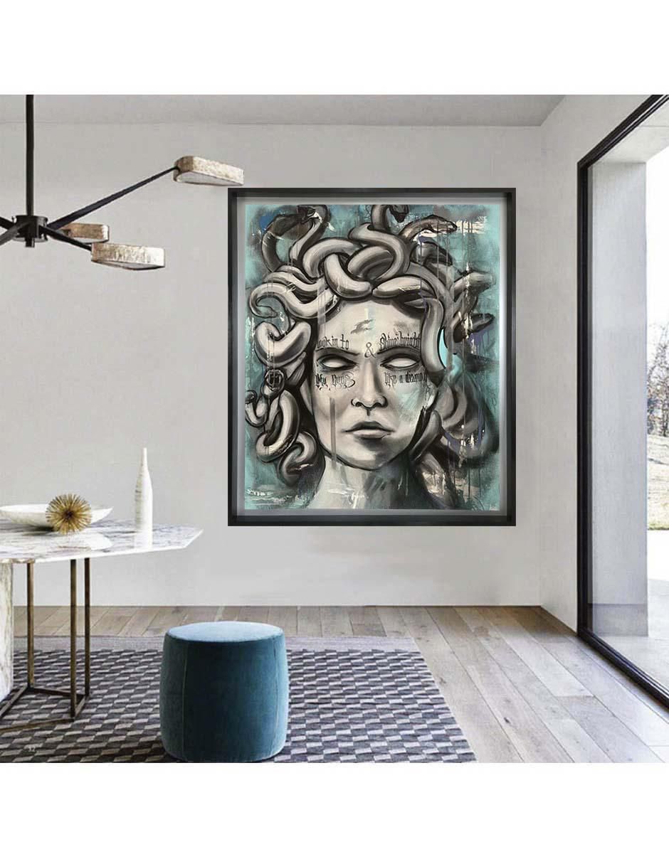 Pintura Medusa técnica mixta Mitología 2