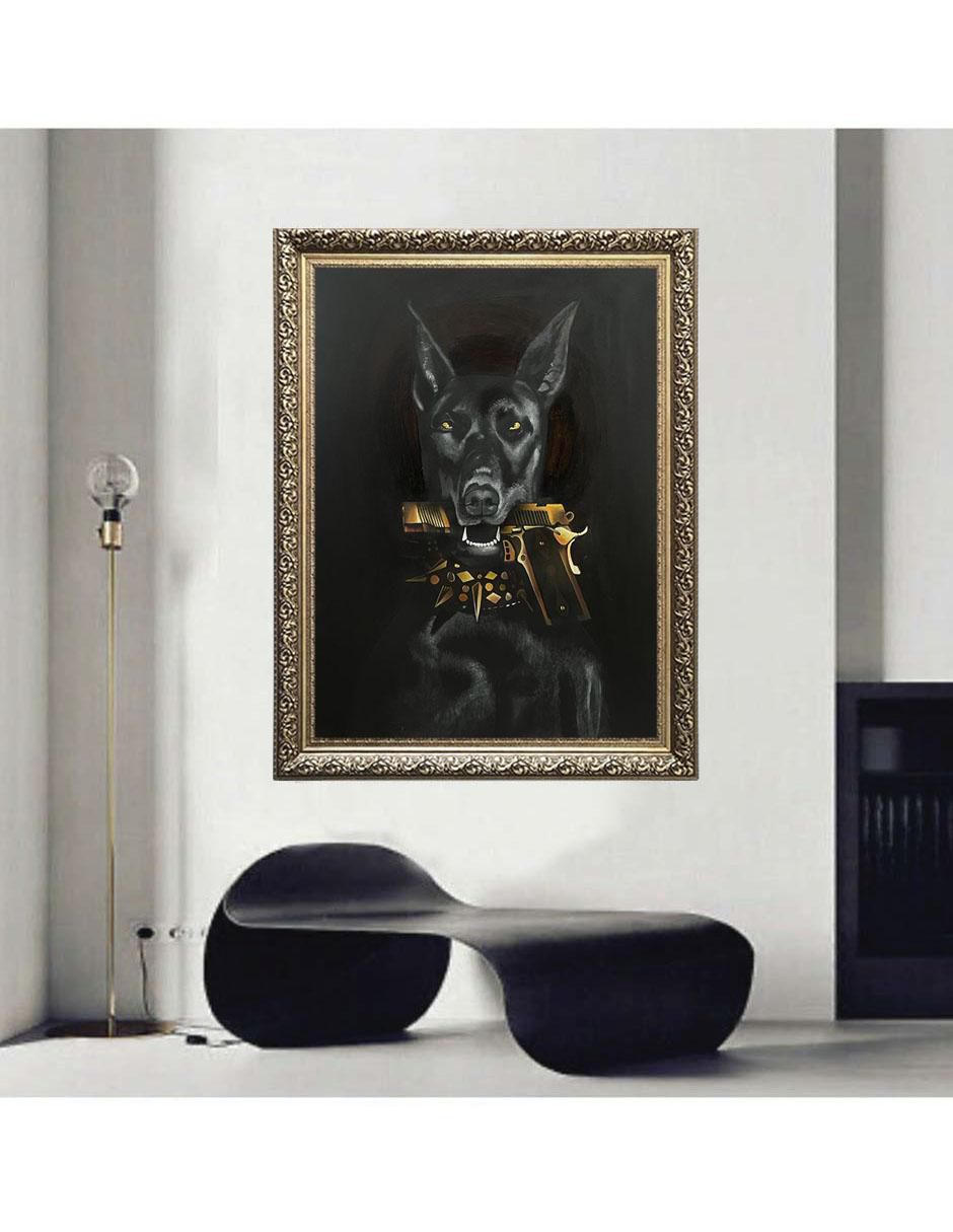 Pintura Bad Dog técnica mixta AnimalArt 2