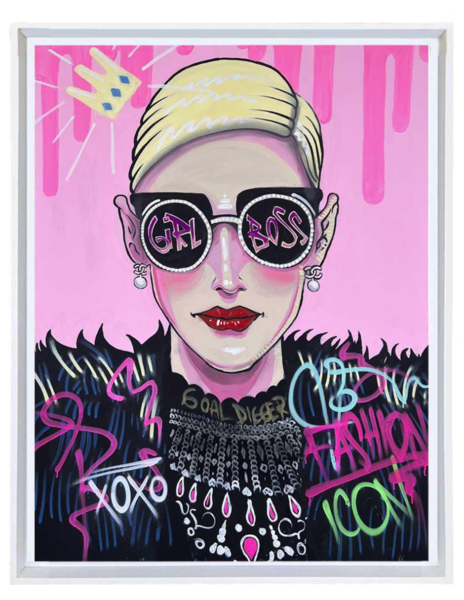 Pintura Girl Boss técnica mixta Milleniart Pintura Girl Boss técnica mixta Milleniart