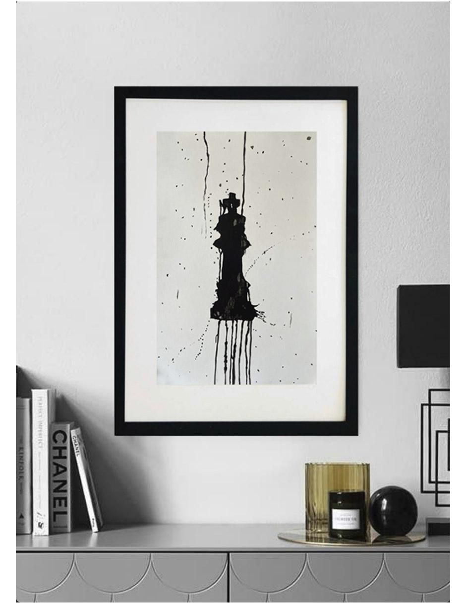 Pintura El Rey técnica acrílico Ajedrez 4