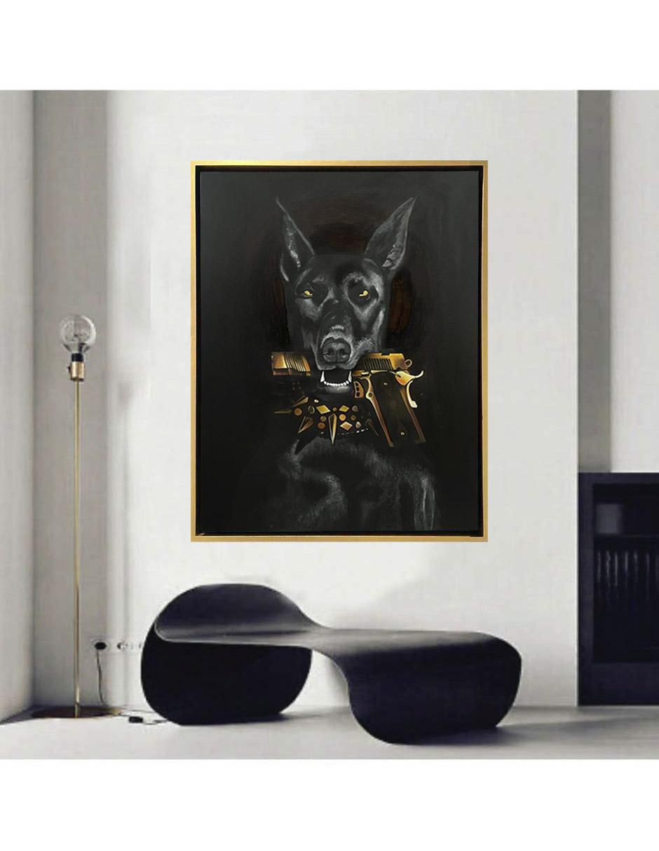 Pintura Bad Dog técnica mixta AnimalArt 4