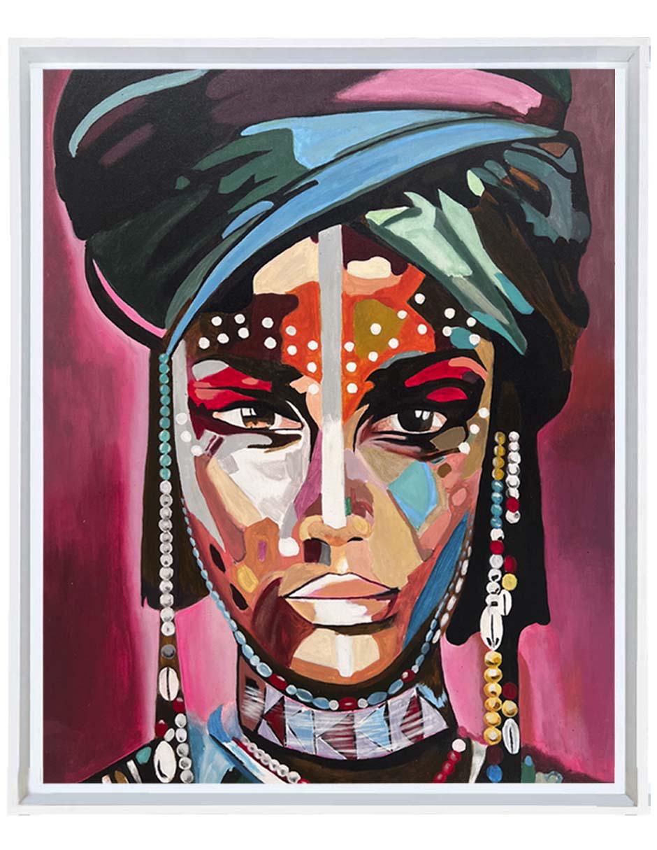 Pintura Aberash técnica mixta Africanas