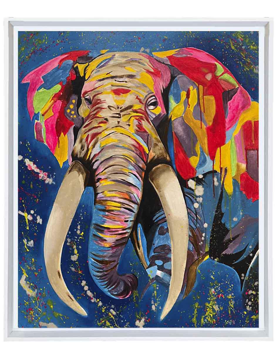 Pintura Dream Elephant ( Hecha Totalmente A Mano) técnica acrílico Animalart